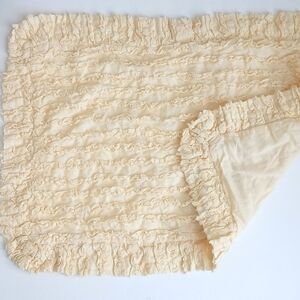 Shabby Chic Style Soft Butter Yellow Ruffled Twin Travel Pillow Sham *Super Cute